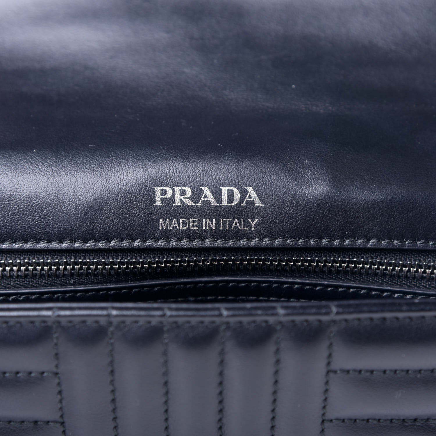 Prada Soft Calfskin Impunture Diagramme Medium Chain Flap Shoulder Bag Black 6 of 9