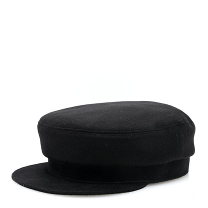 Hermes Cashmere Swift Womens Deauville Cap 57 Black 1 of 8