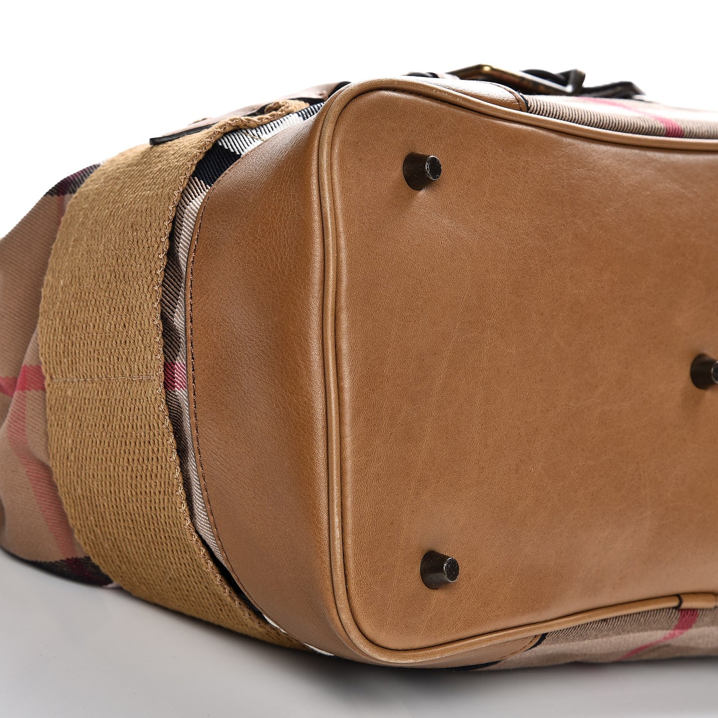 Canvas House Check Parsons Shoulder Bag Saddle Brown