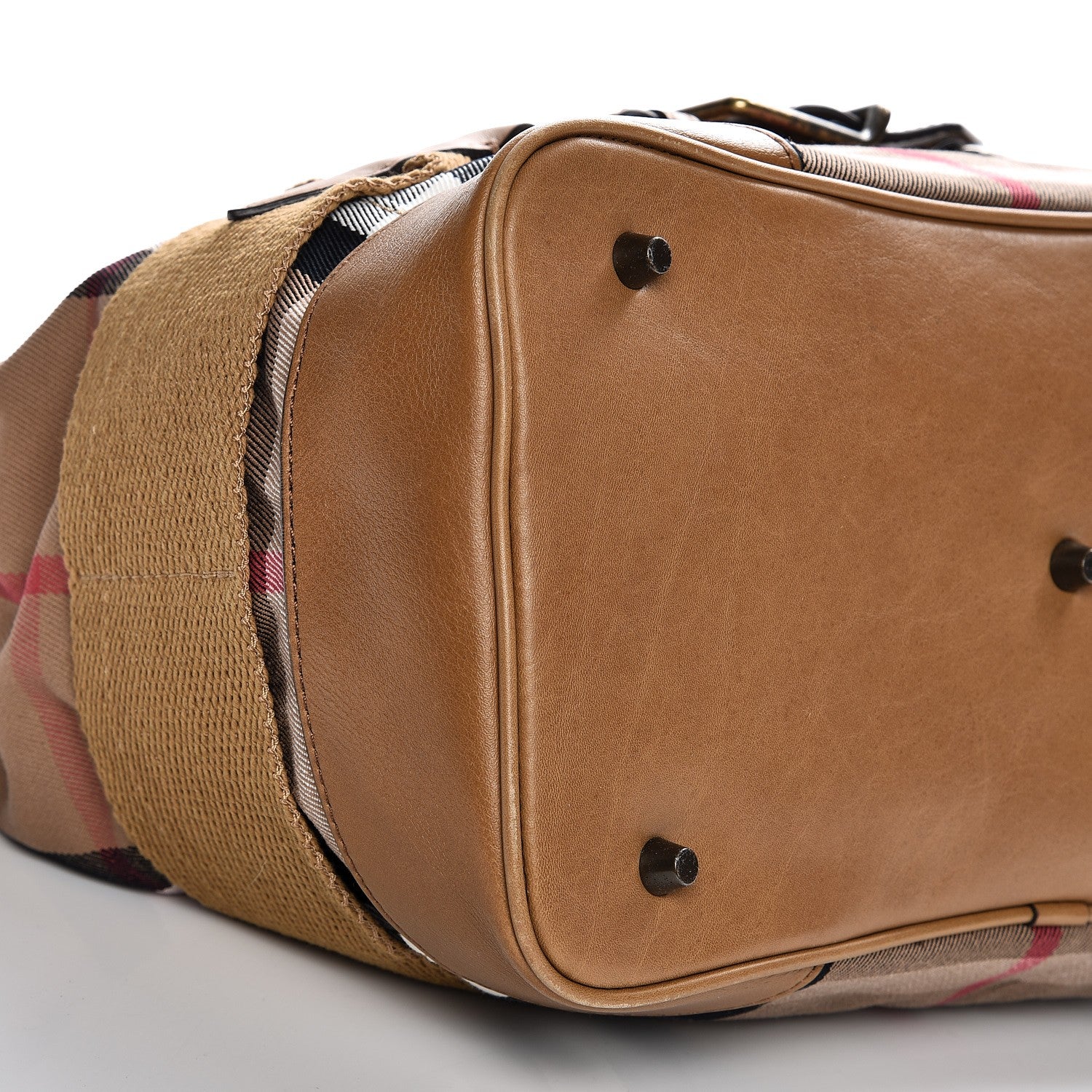 Burberry Canvas House Check Parsons Shoulder Bag Saddle Brown 9 of 10