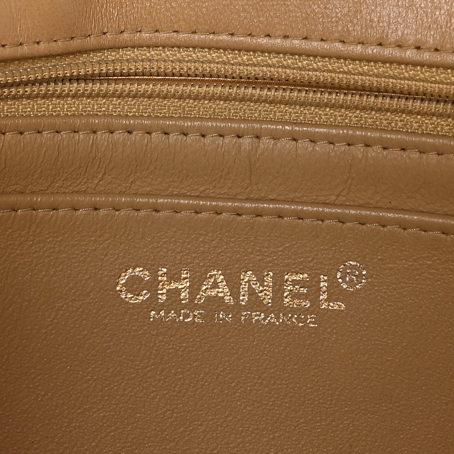 Lambskin Quilted Medium Single Flap Beige Black