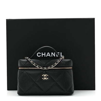 Chanel Caviar Quilted Top Handle Slim Vanity With Chain Black 11 of 11