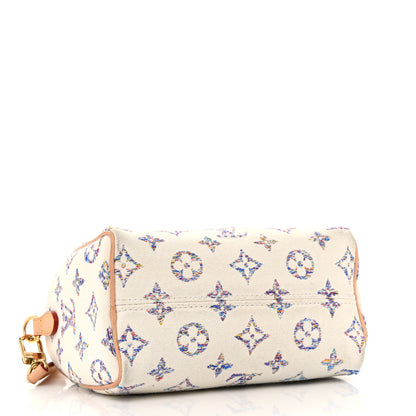 Louis Vuitton Monogram Jacquard Fabric Speedy Bandouliere 20 Multicolor Beige 4 of 11