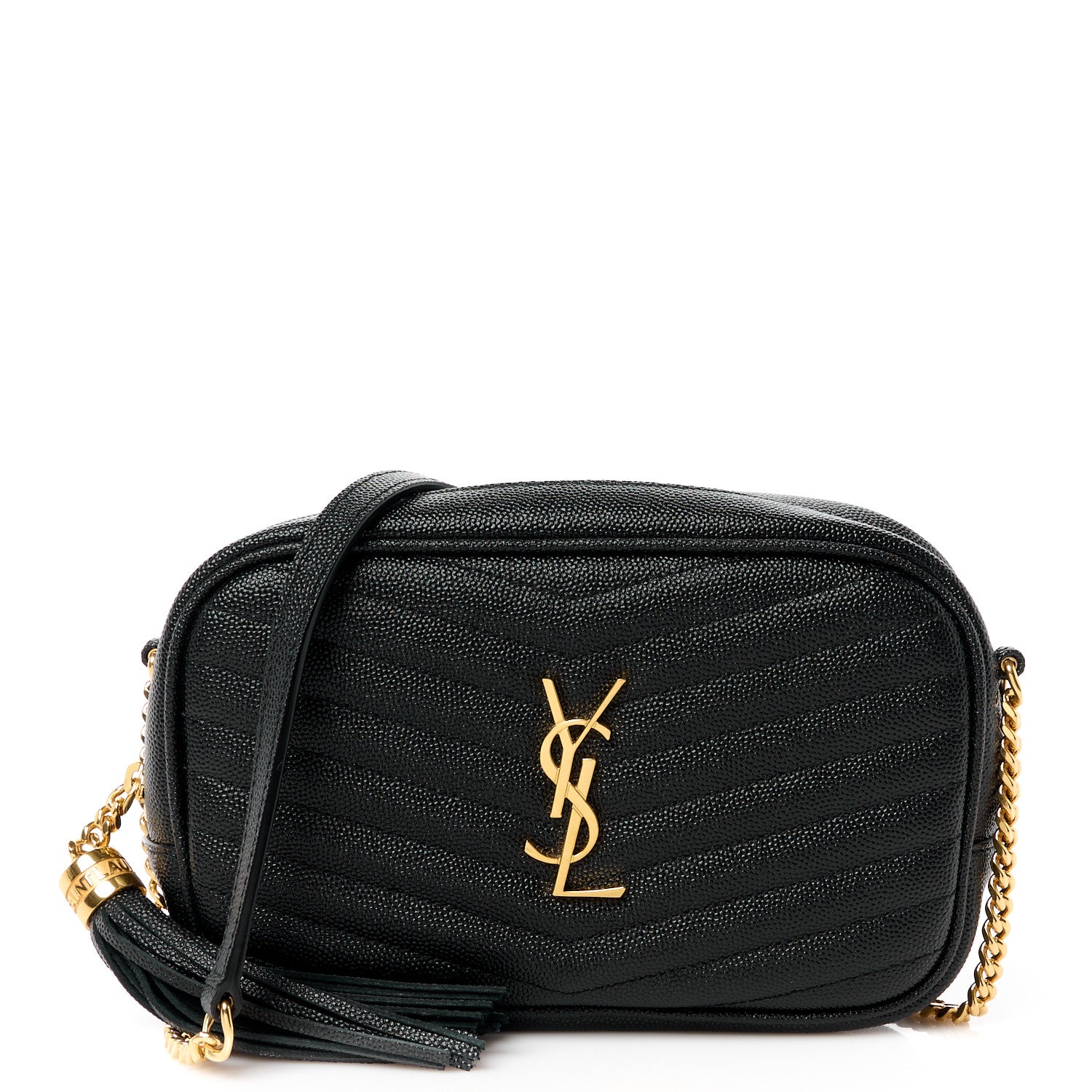 Saint Laurent Grain De Poudre Matelasse Monogram Mini Lou Camera Bag Black 1 of 12