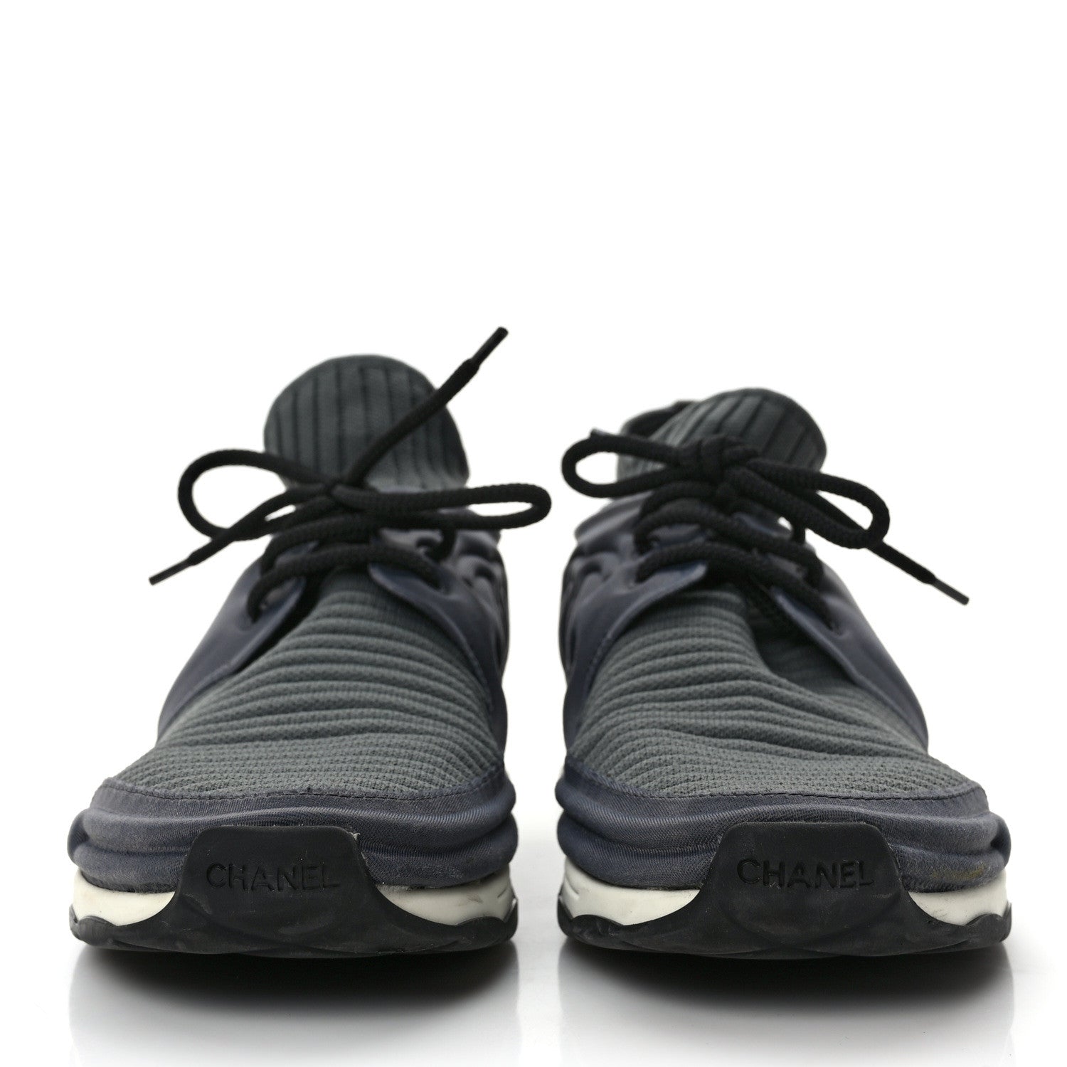 Chanel Stretch Fabric CC Sneakers 39 Grey 2 of 8