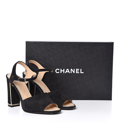 Chanel Suede Sandals 37 Black 10 of 10
