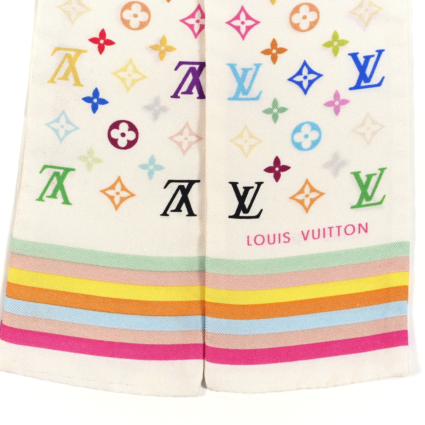 Silk Monogram Multicolor Bandeau White