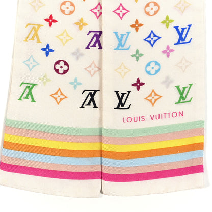 Louis Vuitton Silk Monogram Multicolor Bandeau White 3 of 4