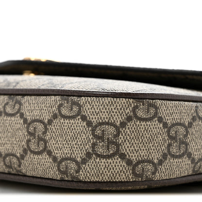 Gucci GG Supreme Monogram Textured Dollar Calfskin Web Mini Ophidia Envelope Shoulder Bag Beige Ebony New Acero 10 of 10