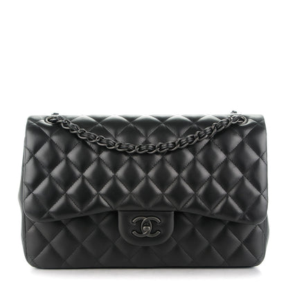 Chanel Lambskin Quilted Jumbo Double Flap So Black 1 of 8
