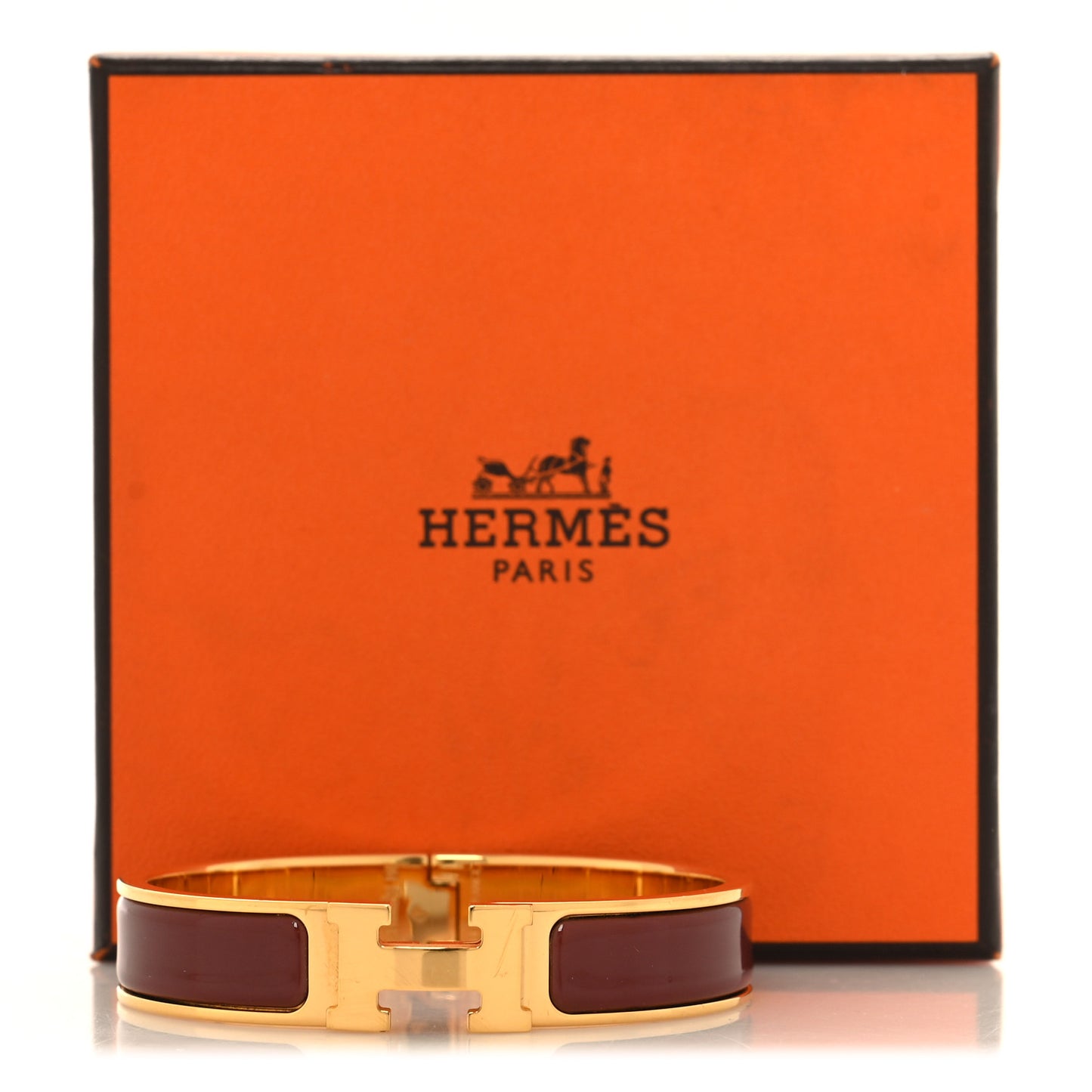 Enamel Narrow Clic Clac H Bracelet PM Rouge Baroque