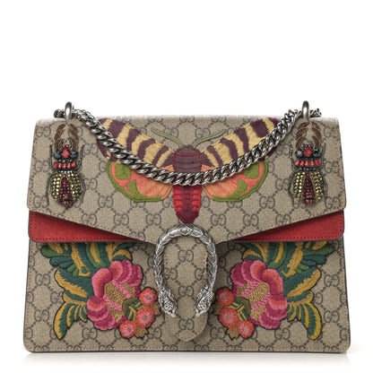 Gucci GG Supreme Monogram Embroidered Medium Dionysus Shoulder Bag Beige Hibiscus 1 of 21