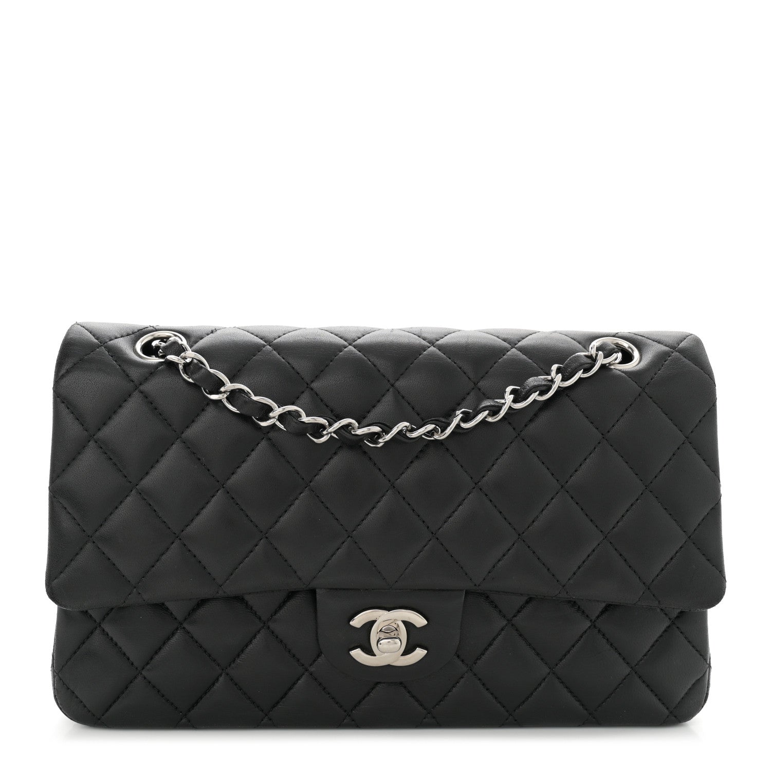 Chanel Lambskin Quilted Medium Double Flap Black 1 of 13