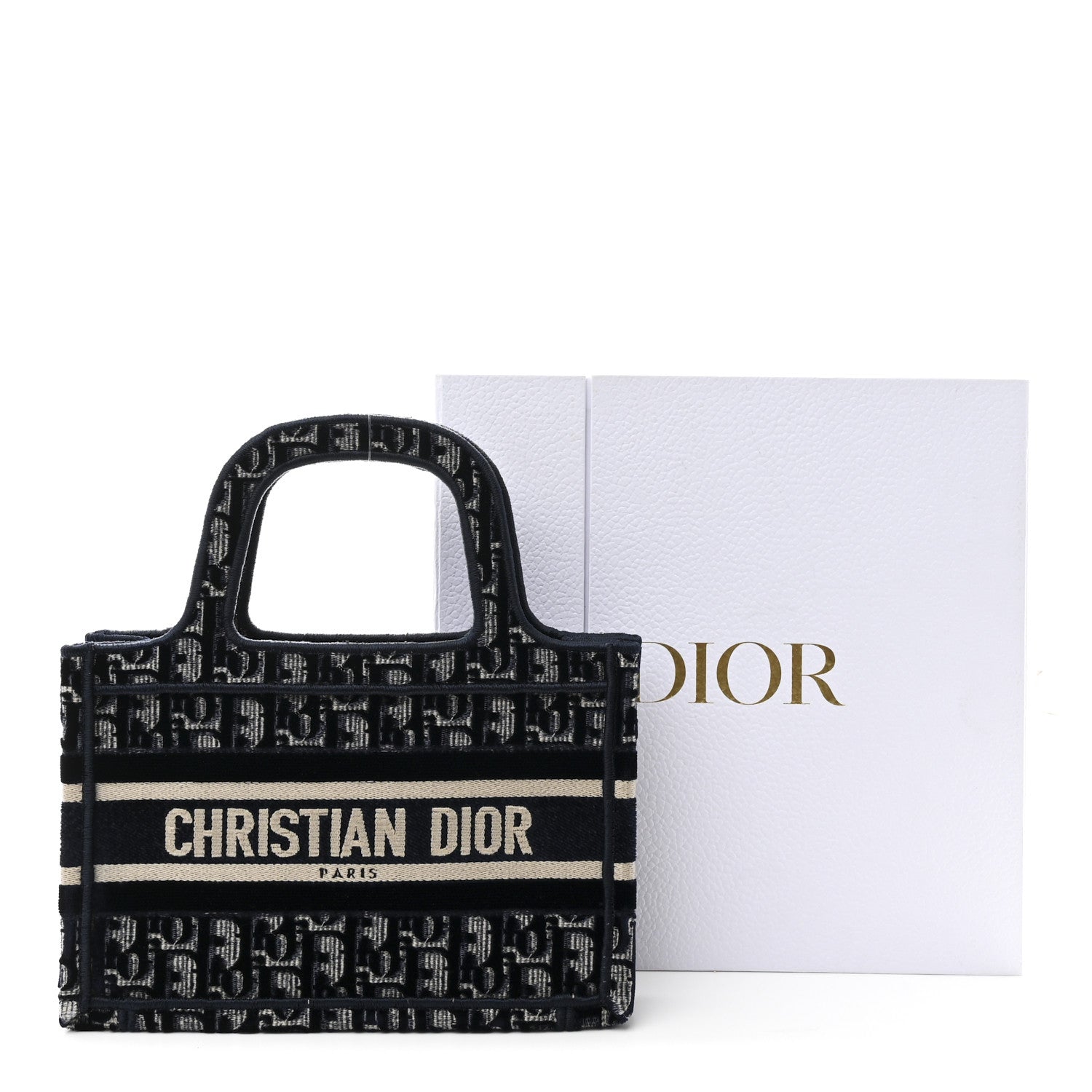 Christian Dior Velvet Oblique Mini Book Tote Blue 10 of 10