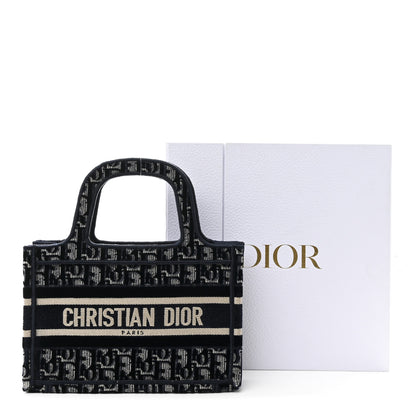 Christian Dior Velvet Oblique Mini Book Tote Blue 10 of 10