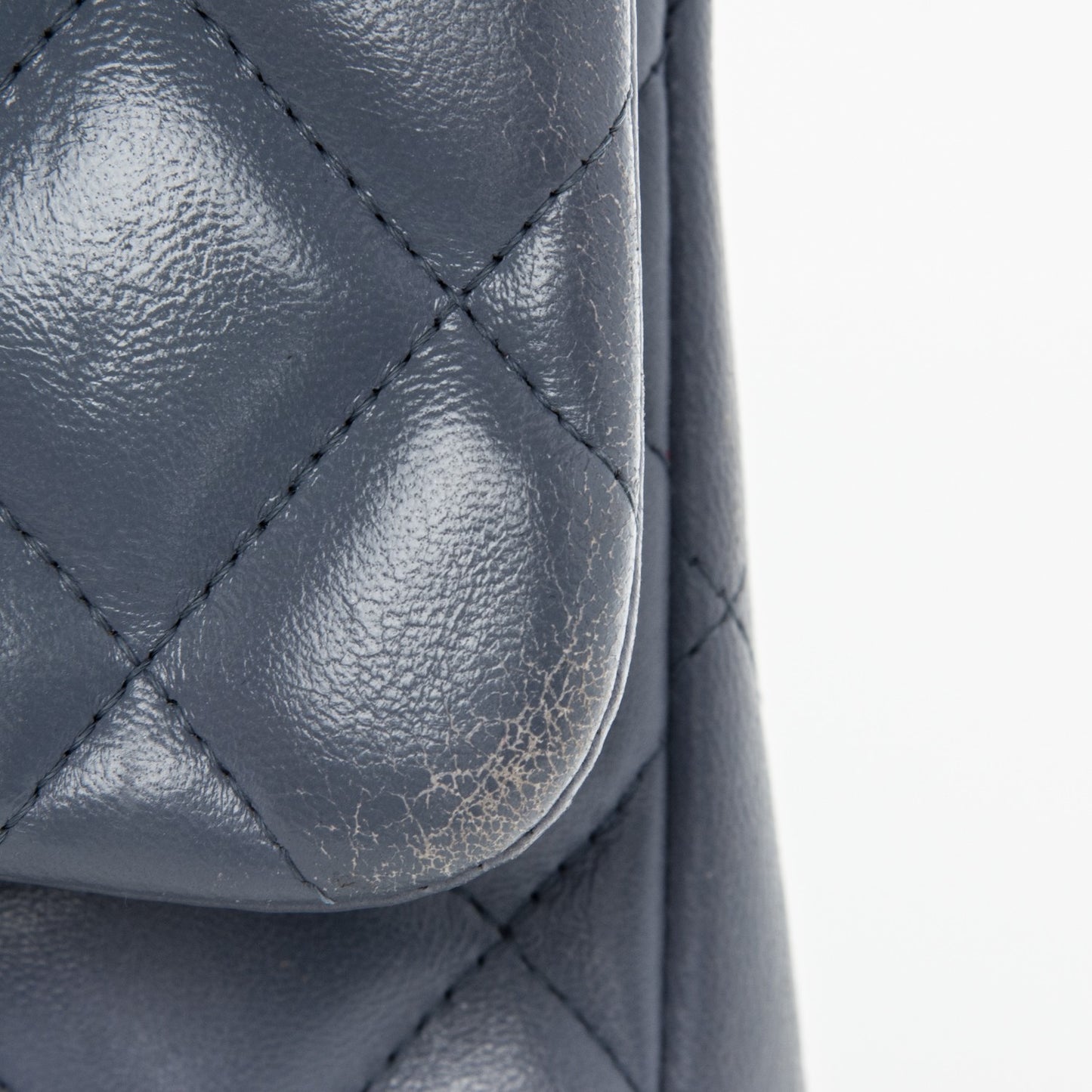 Lambskin Quilted Jumbo Double Flap Purple