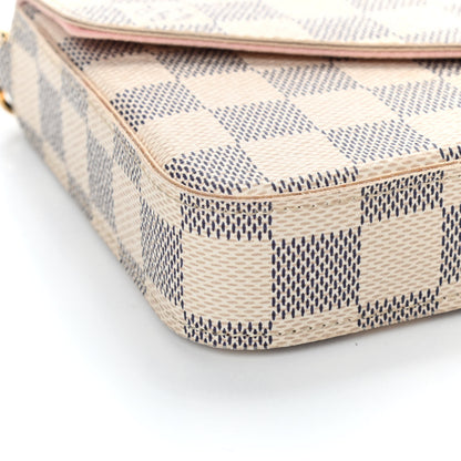Louis Vuitton Damier Azur Pochette Felicie Chain Wallet Rose Ballerine 9 of 10