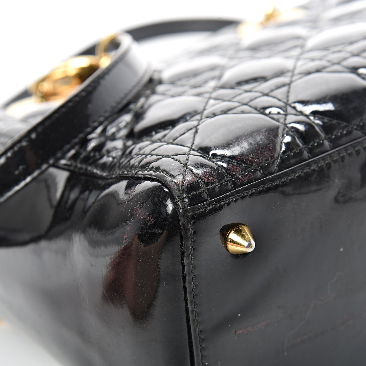 Patent Cannage Medium Lady Dior Black