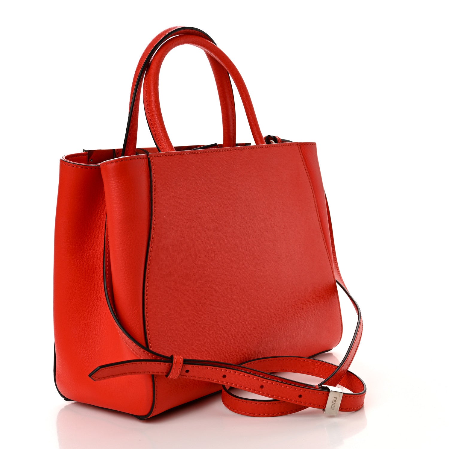 Fendi Vitello Elite Petite 2Jours Tote Papavero 3 of 9