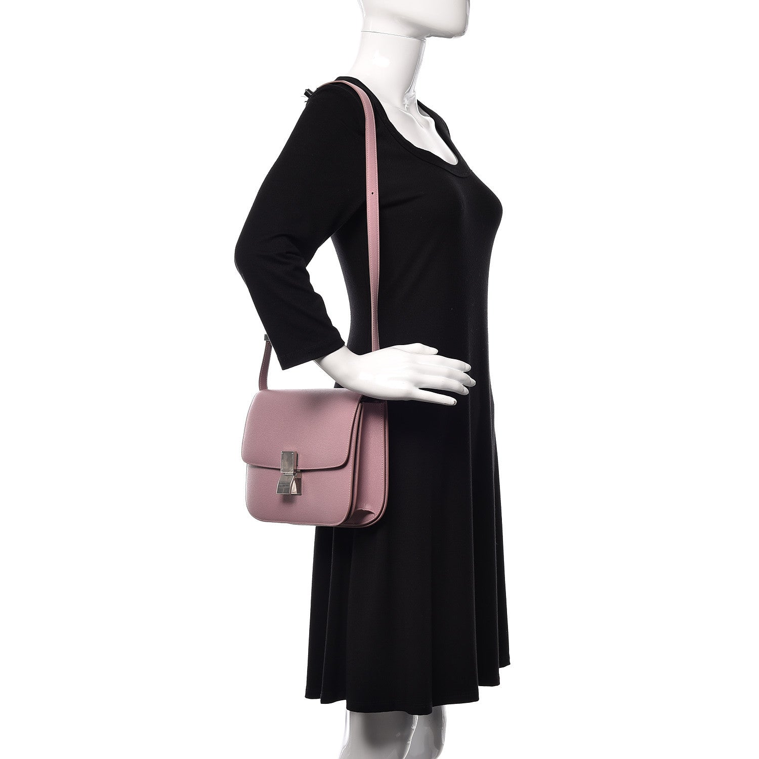 Celine Liege Calfskin Medium Classic Box Flap Bag Antique Rose 2 of 9