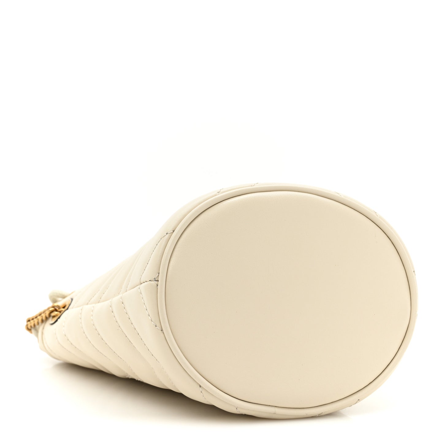 Calfskin Matelasse Mini GG Marmont 2.0 Bucket Bag White