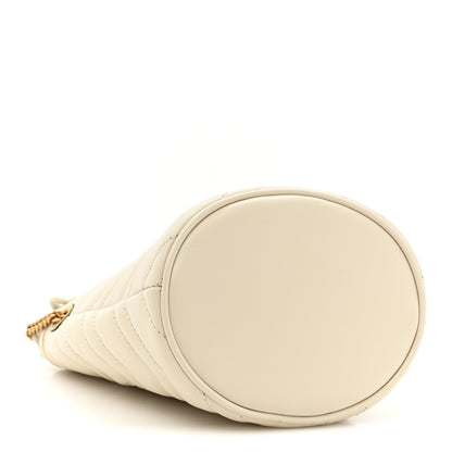 Gucci Calfskin Matelasse Mini GG Marmont 2.0 Bucket Bag White 4 of 9