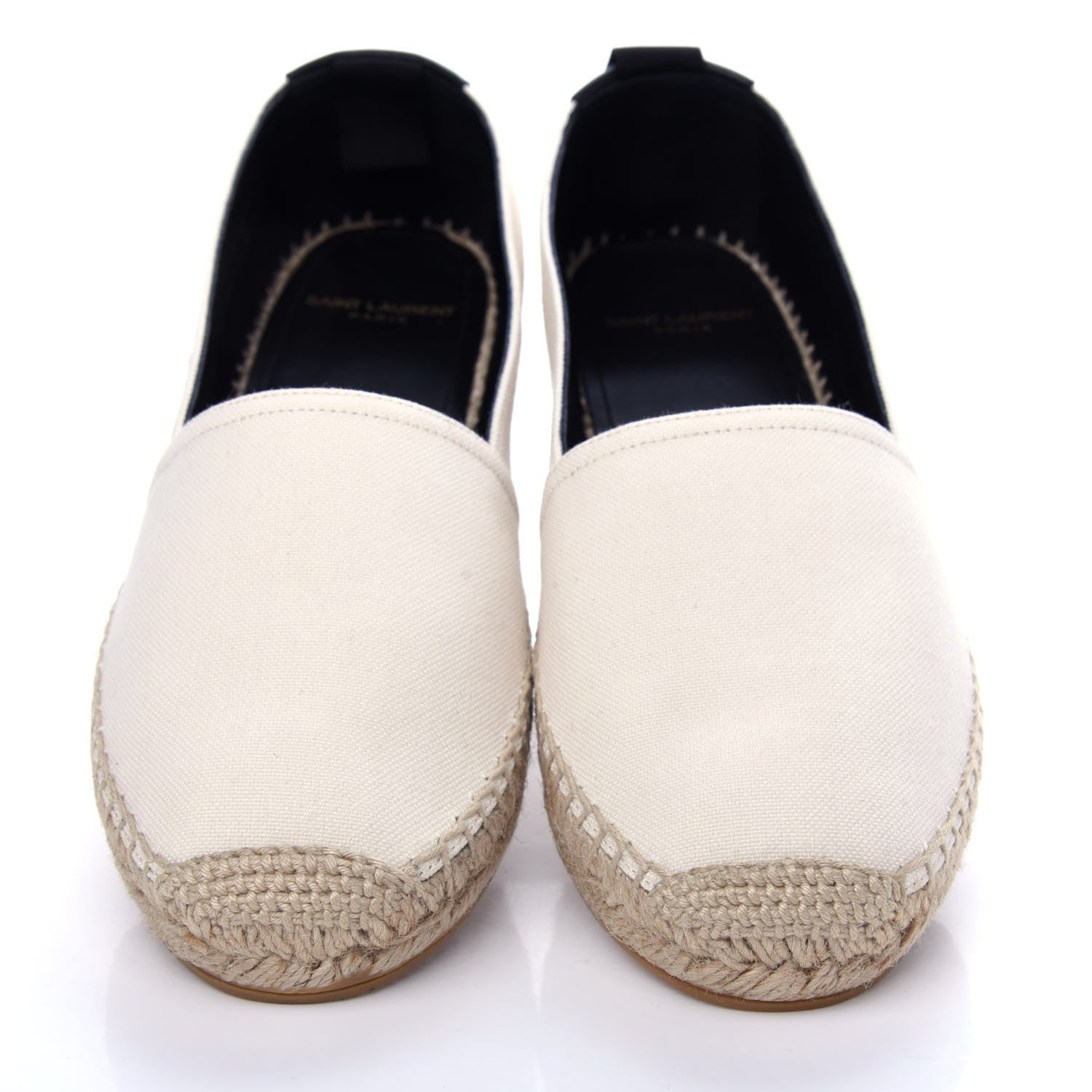 Saint Laurent Canvas Nappa Elba Light Logo Embroidered Espadrilles 36.5 Panna 5 of 11