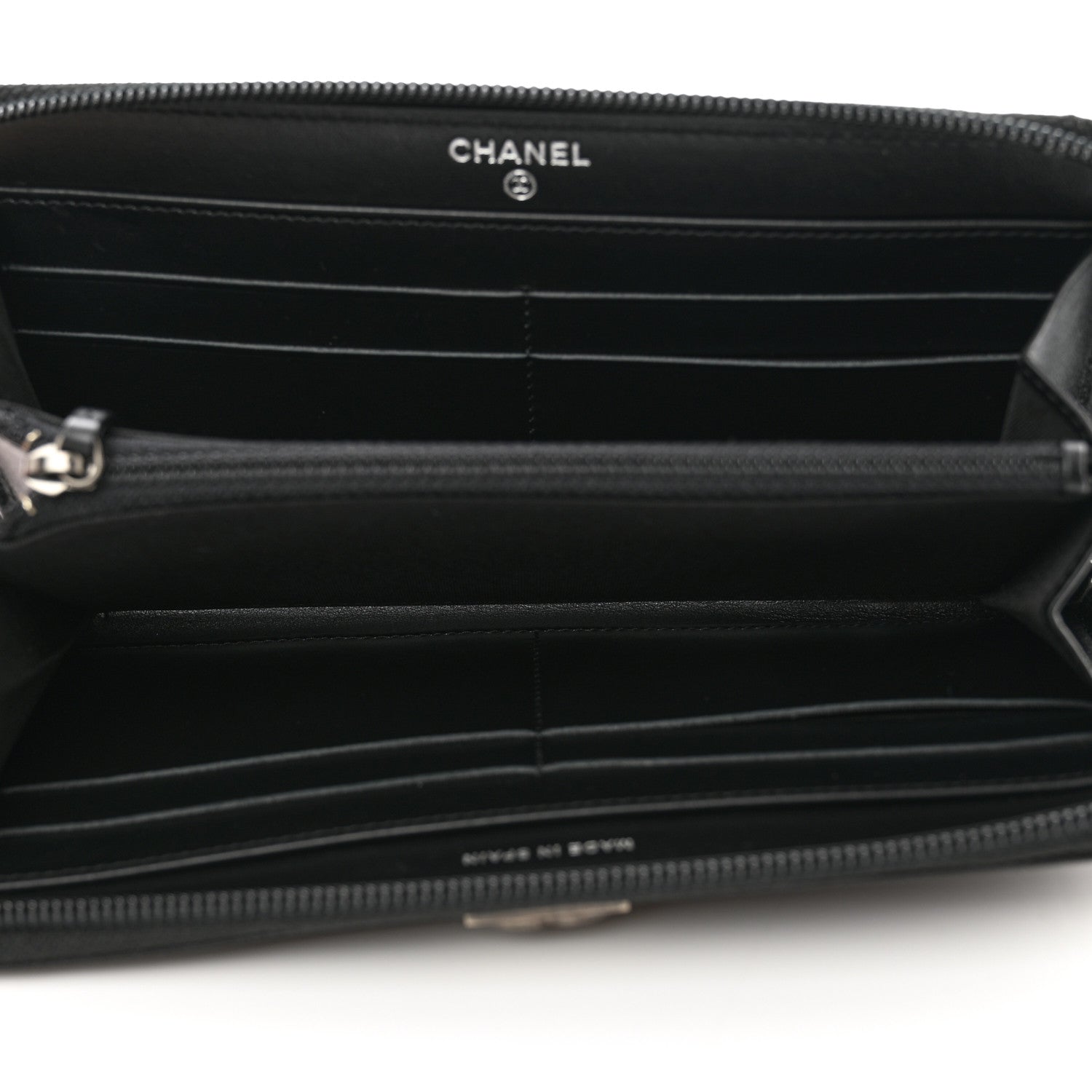 Chanel Caviar Quilted Boy Long Zip Around Wallet Black 5 of 8