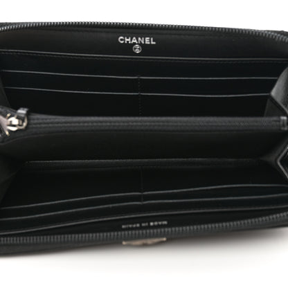 Chanel Caviar Quilted Boy Long Zip Around Wallet Black 5 of 8