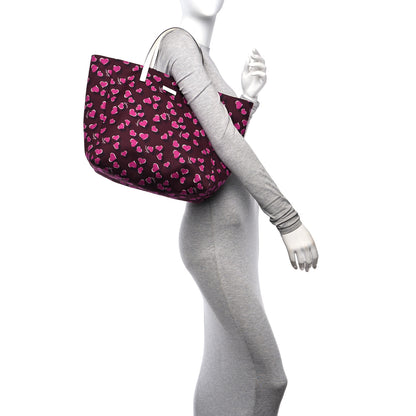 Gucci Canvas Heartbeat Print Medium Tote New Wine 2 of 10