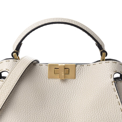 Fendi Cuoio Romano Selleria Medium Peekaboo Iconic Essentially Satchel Latte Laguna Tortora 11 of 11