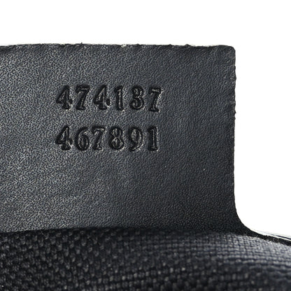 Gucci GG Supreme Monogram Appia Calfskin Web Flat Messenger Bag Black Grey 8 of 10