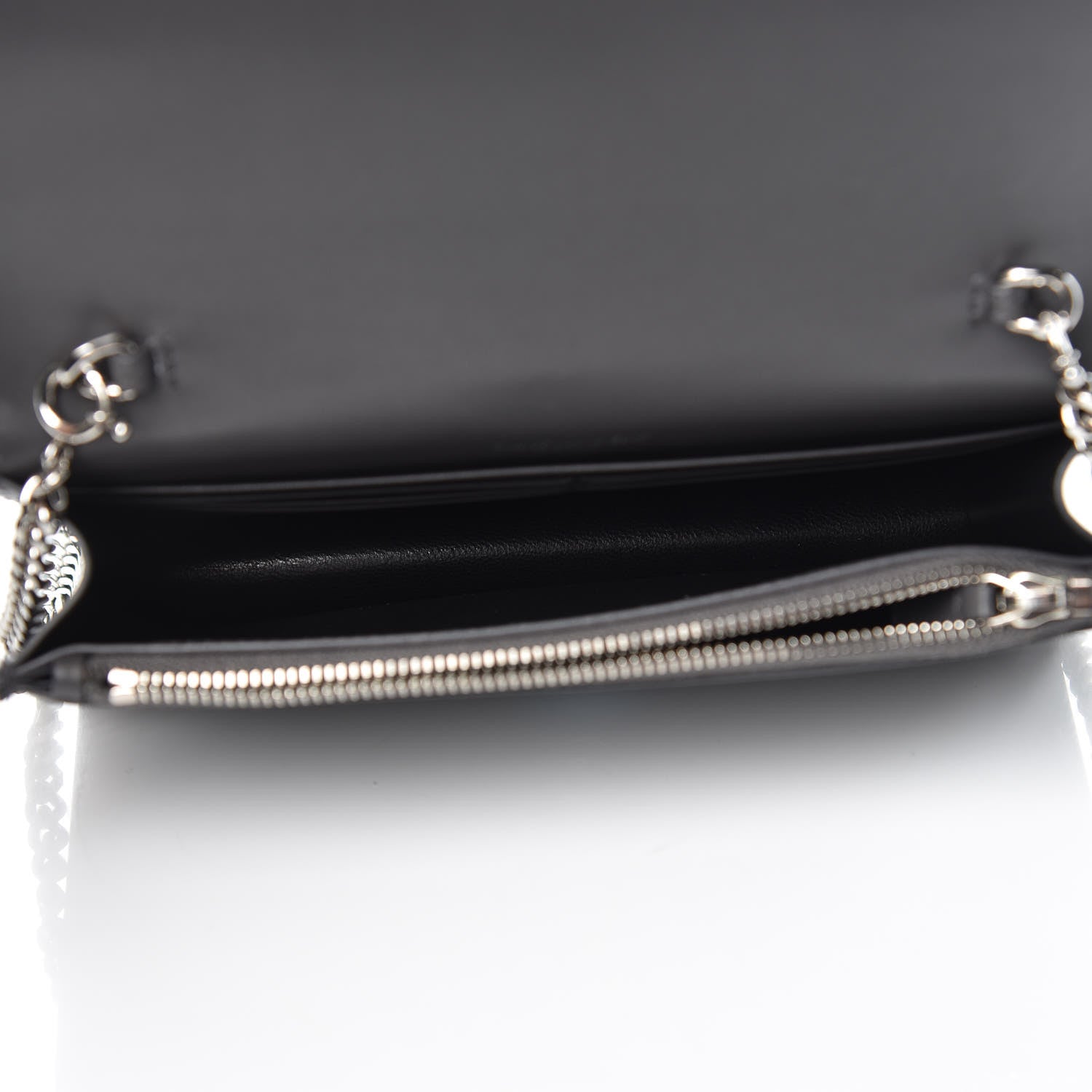 Saint Laurent Smooth Calfskin Classic Monogram Kate Tassel Chain Wallet Asphalt 5 of 7