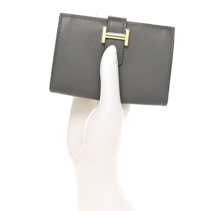 Hermes Epsom Bearn Card Holder Wallet Gris Meyer 2 of 8