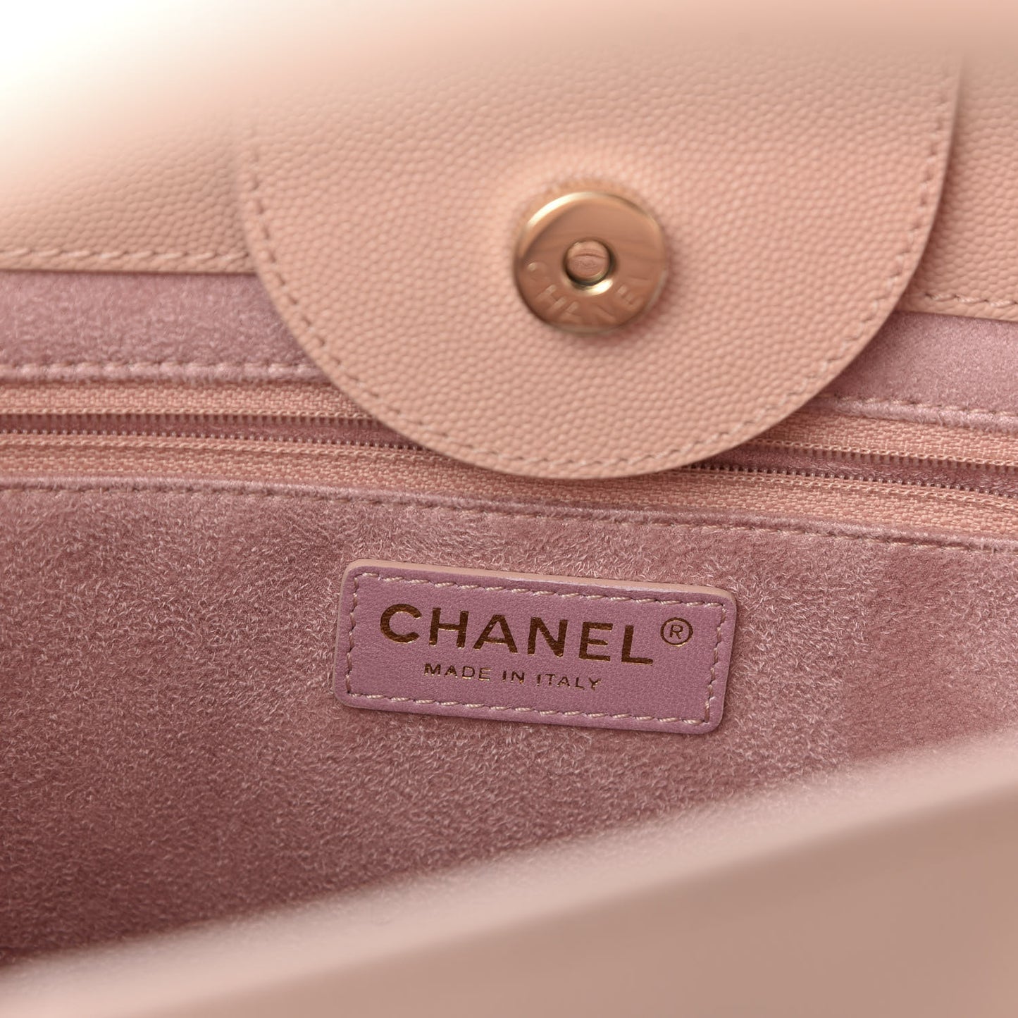 Caviar Small Studded Deauville Tote Light Pink