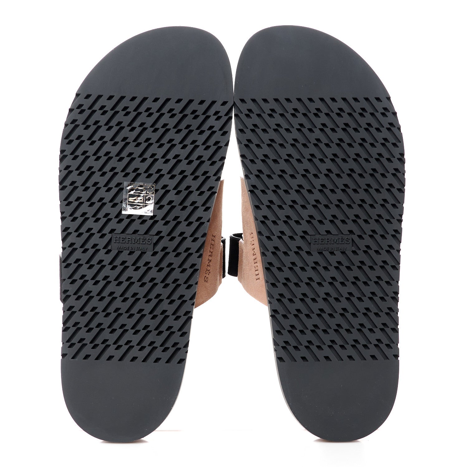 Hermes Suede Goatskin Womens Chypre Sandals 41 Rose Perle Black 5 of 8