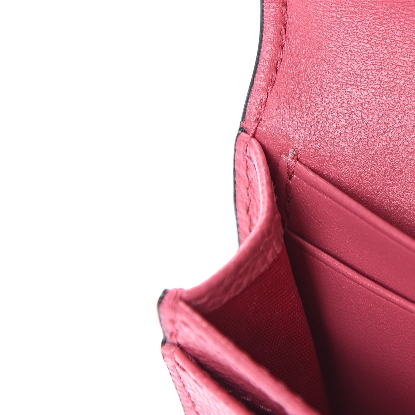 Grained Calfskin Saddle Card Holder Dusty Pink