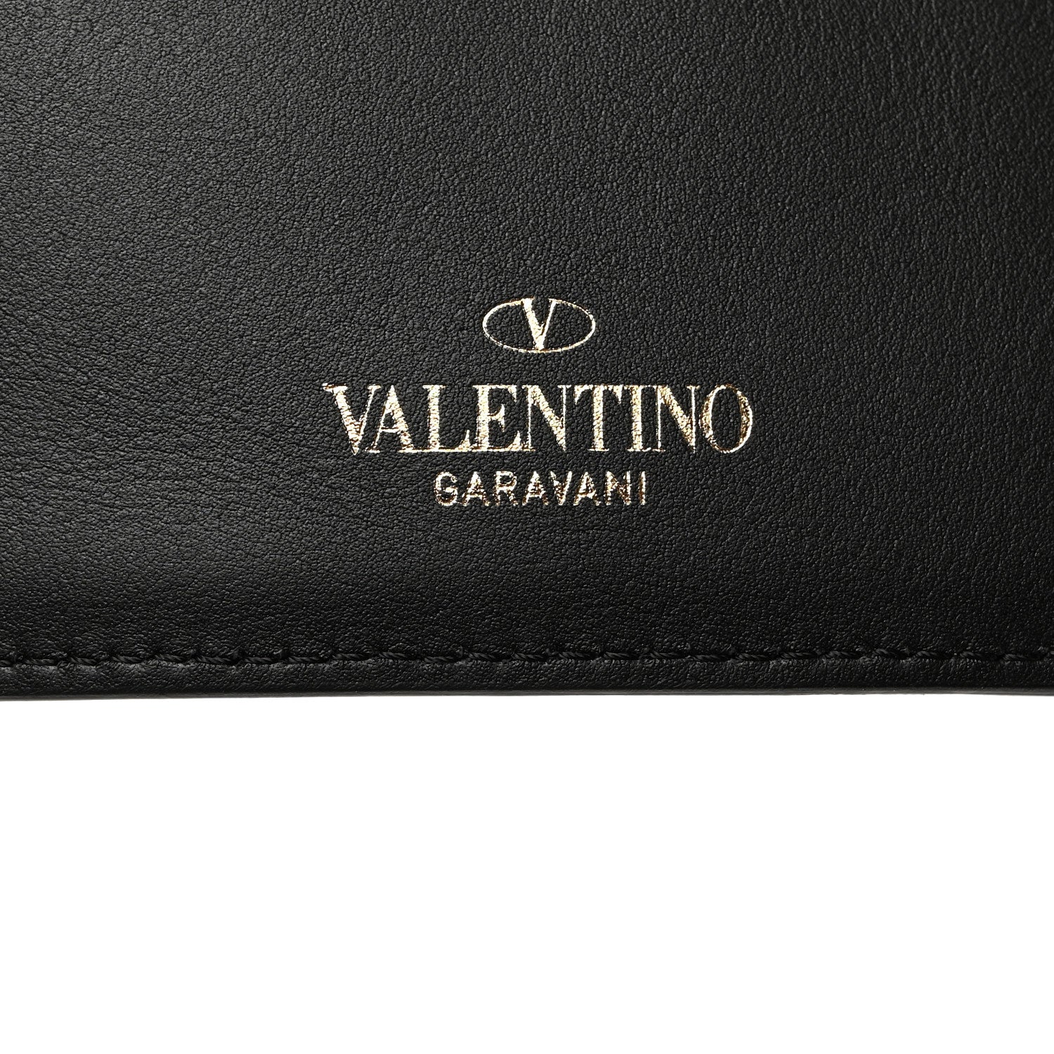 Valentino Garavani Calfskin VLTN Large Flat Zip Pouch Black 6 of 8