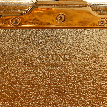 Celine Sequin Triomphe Chain Shoulder Bag Gold 6 of 9