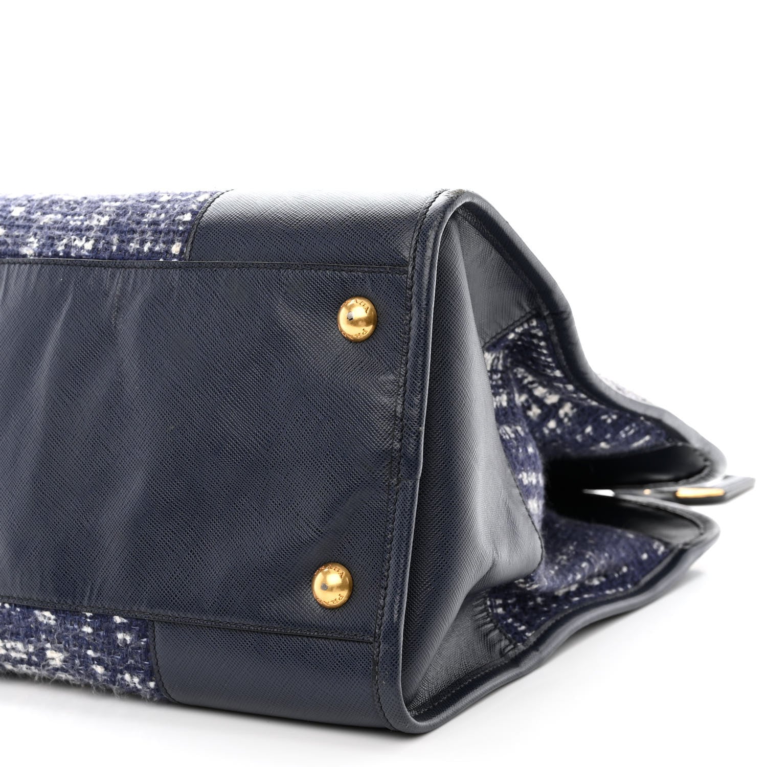 Prada Tela Tweed Saffiano Tote Bag Inchiostro 11 of 12