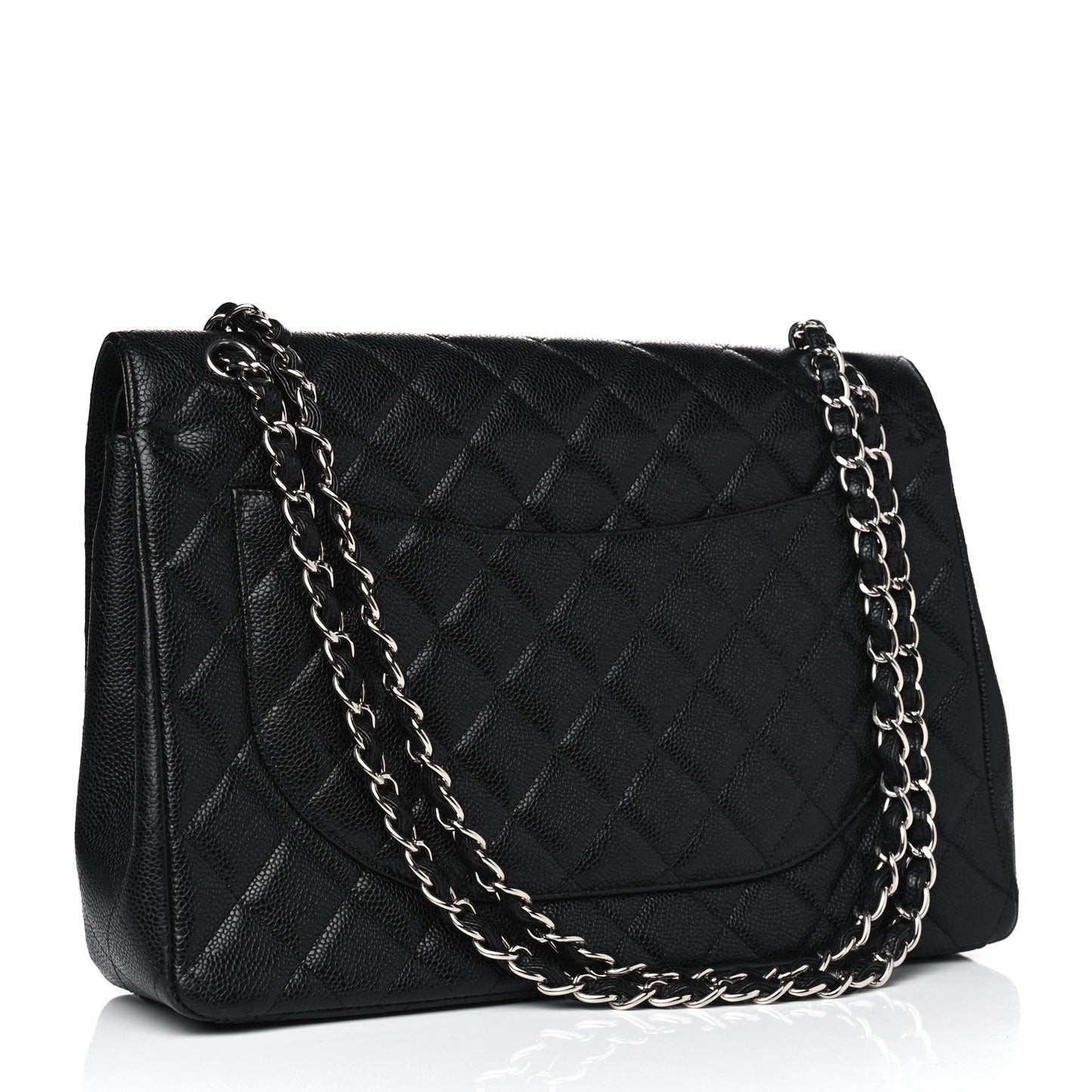 Caviar Quilted Maxi Double Flap Black