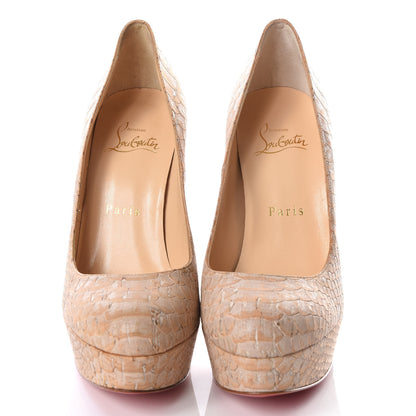 Christian Louboutin Cork Snake Print Bianca 140 Pumps 36 Beige 3 of 7