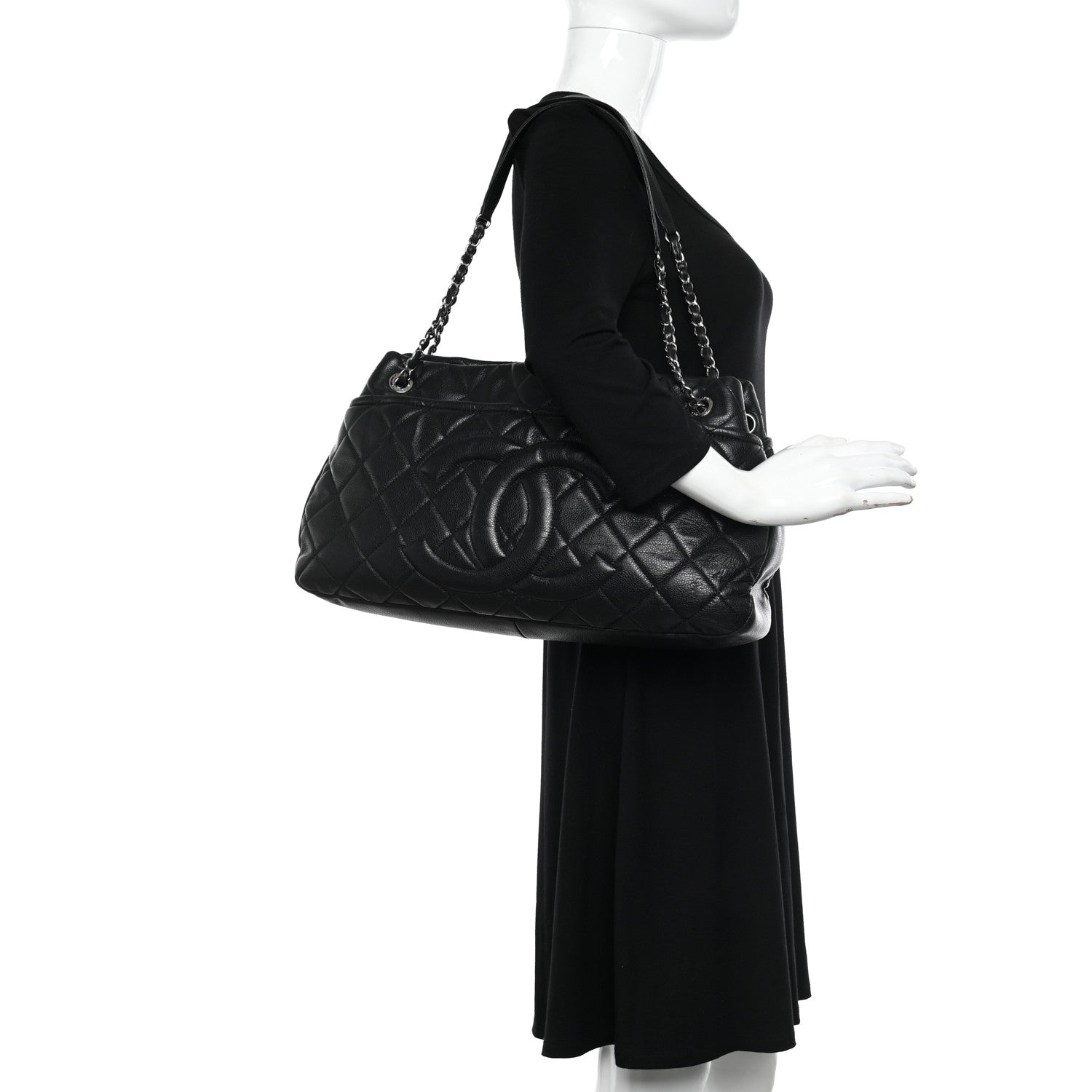 Chanel Caviar Quilted CC Timeless Soft Tote Black 3 of 10
