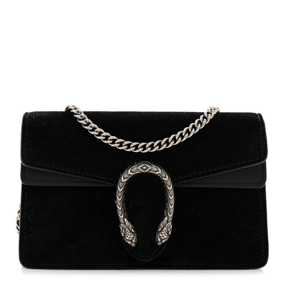 Gucci Suede Super Mini Dionysus Shoulder Bag Black 1 of 11