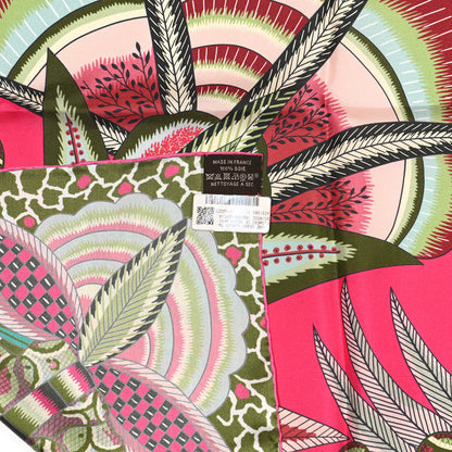 Hermes Silk Flowers of South Africa Scarf 140 Rose Indien Vert 2 of 5