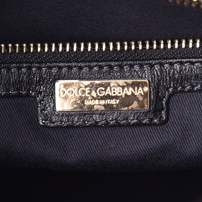 Dolce & Gabbana Patent Leopard Print Shopping Tote Purple Black 6 of 8