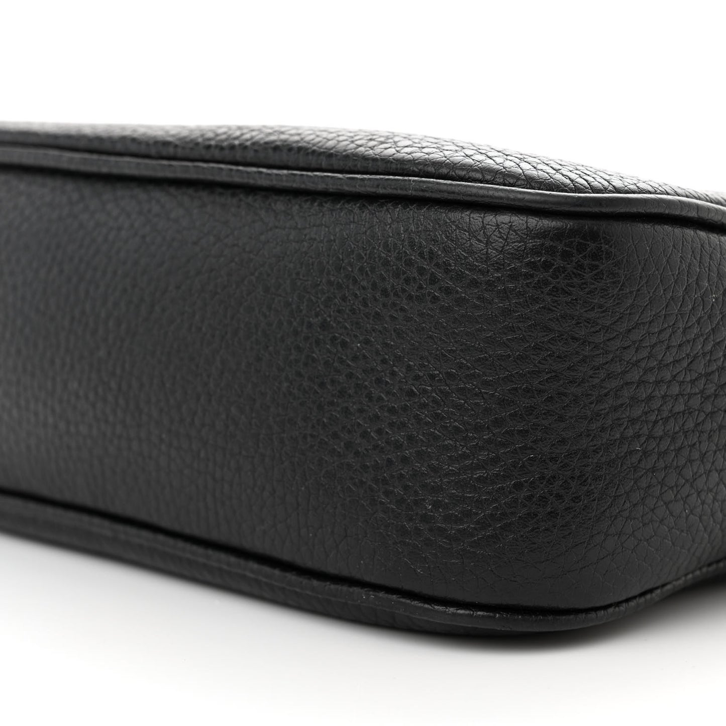 Pebbled Calfskin Small Soho Disco Bag Black