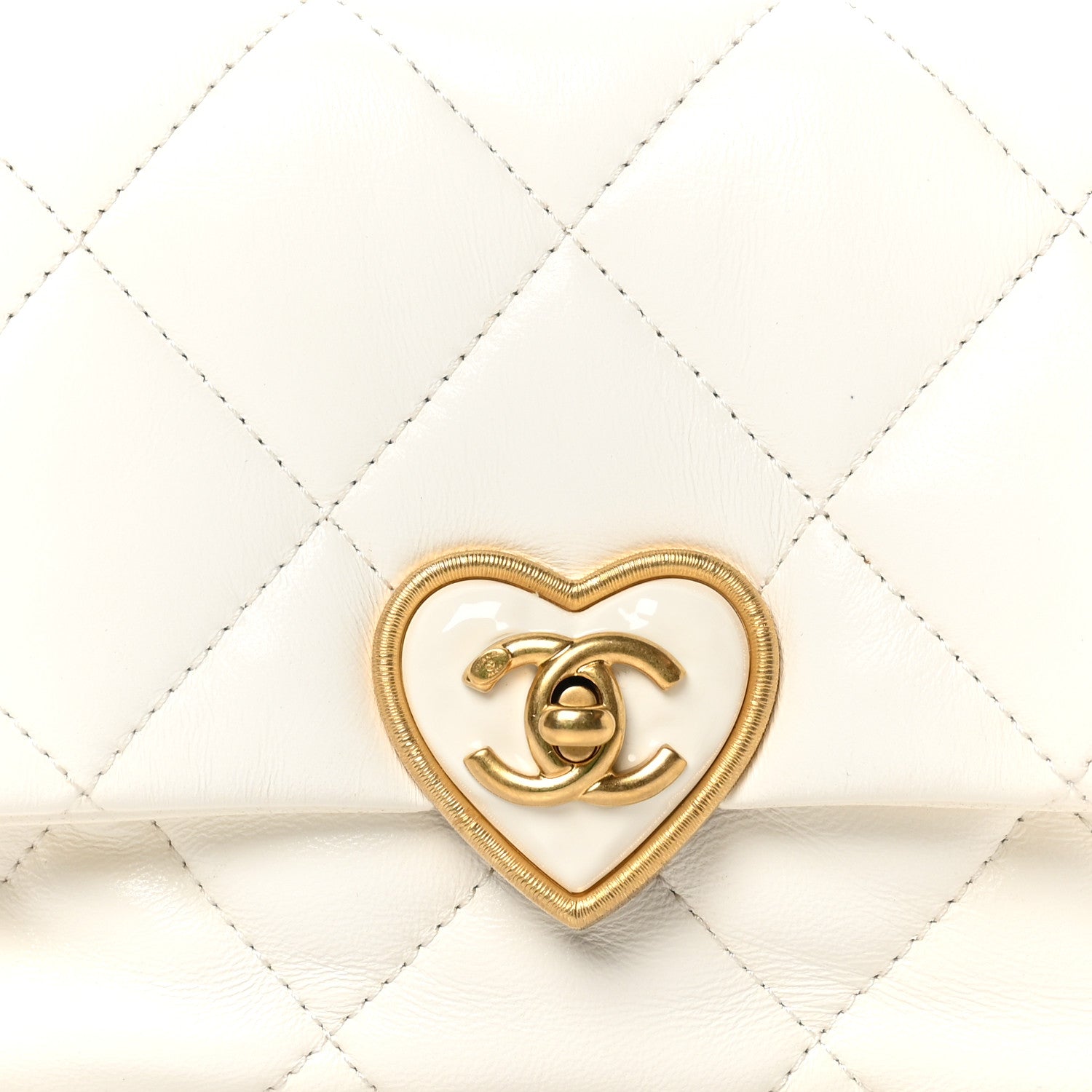 Chanel Lambskin Plexiglass Quilted Coco Love Mini Flap White 16 of 19