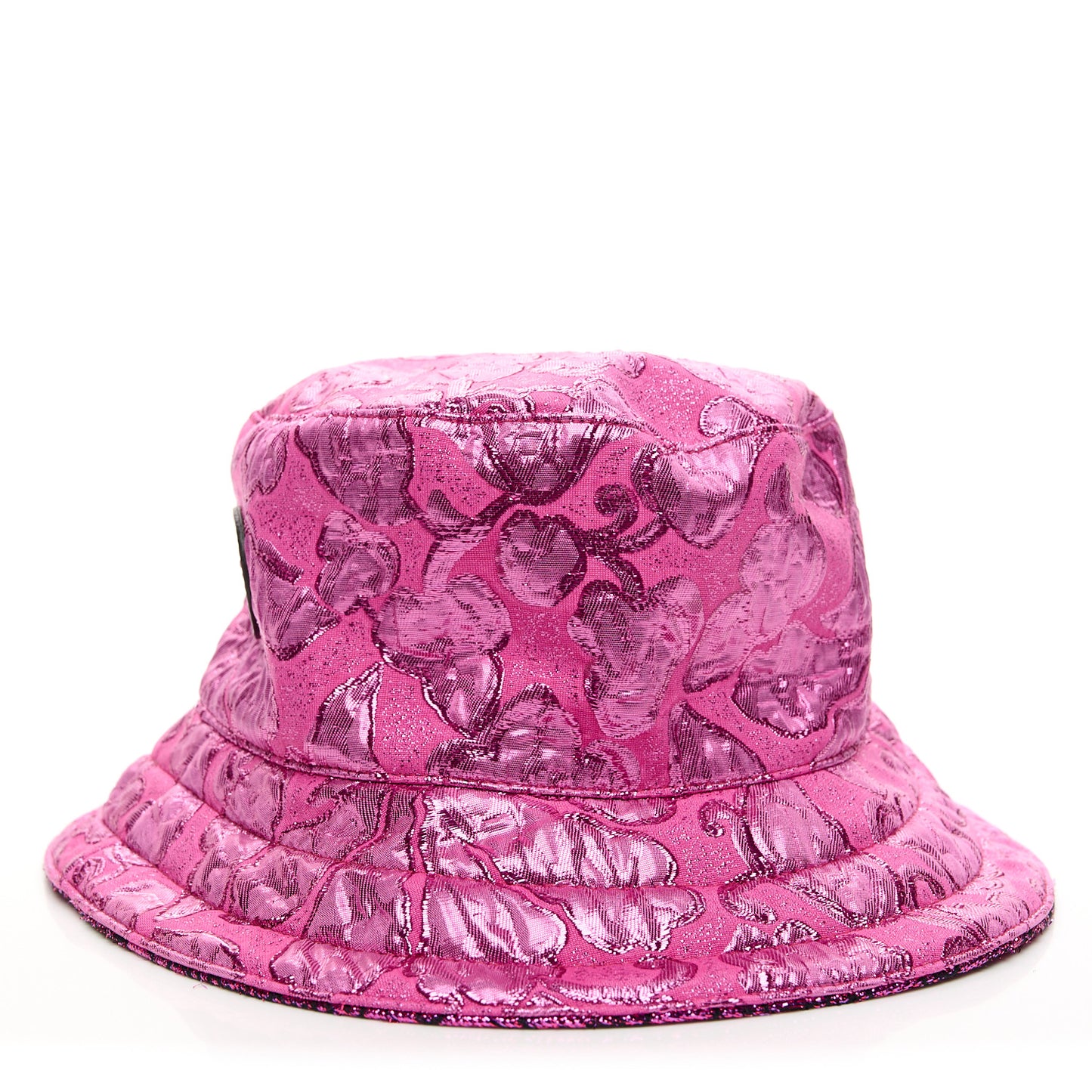 Canvas Lame GG Monogram Reversible Bucket Hat S Fuxia Pink