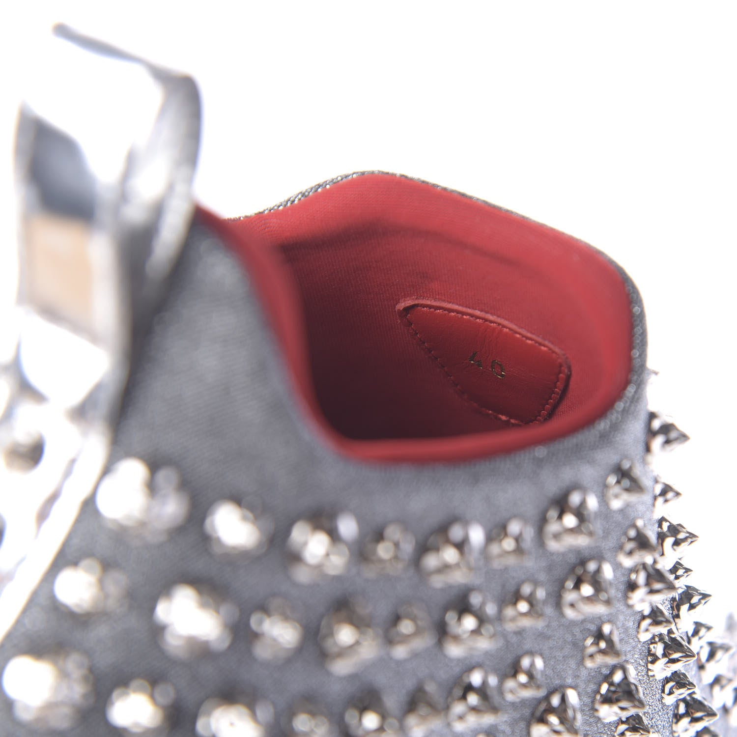 Christian Louboutin Neo Lame Spike Sock Donna Flat Sneakers 40 Silver 9 of 10